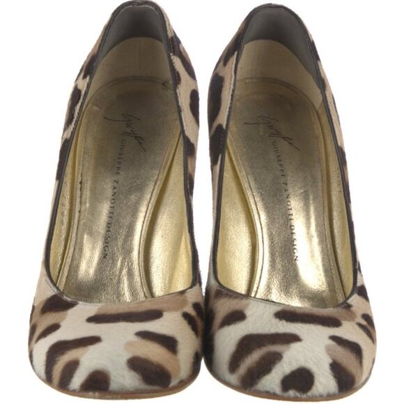 Giuseppe Zanotti Calf Hair Animal Print Leopard Red Heels  EU 37 - Picture 2 of 6